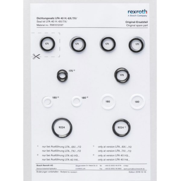 Bosch Rexroth JUEGO DE REPARACION Z2S6.-6X/ R961005132